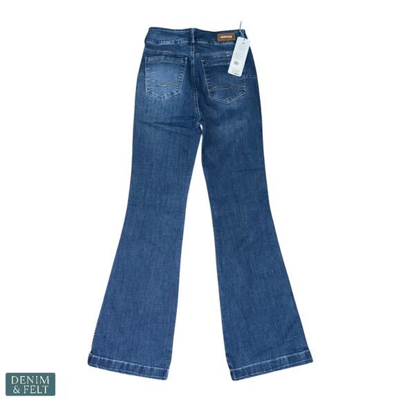 Bartolomeo Premium Colombian Flare Jeans Blue Wash Stretch Denim Women’s NEW - Picture 2 of 11